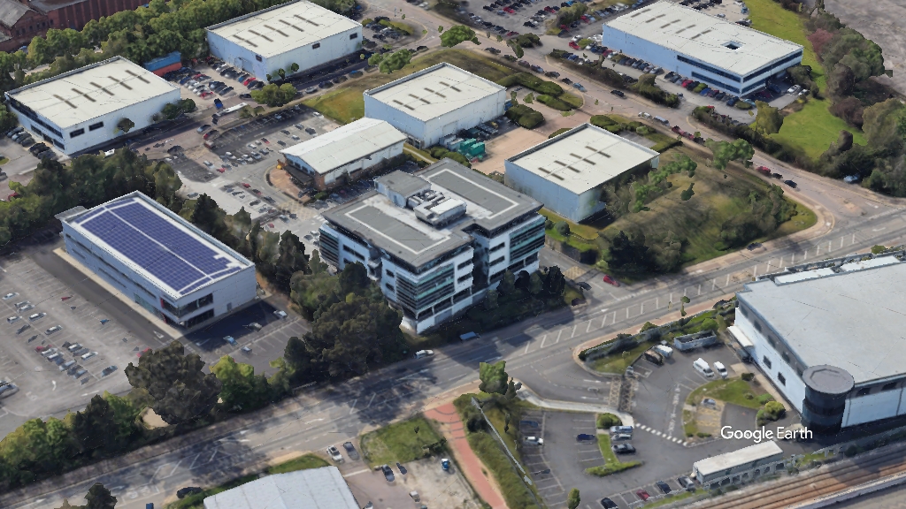 Trafford Wharf Road, Frasers Group, c Google Earth snapshot