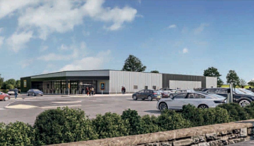 Aldi Menai Bridge CGI, Anglesey, Aldi, p planningdocs