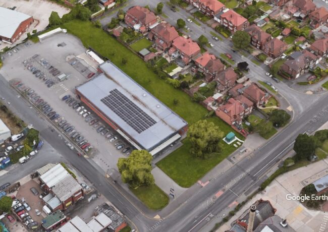 Aldi Weybrook Road, Aldi, c Google Earth snapshot