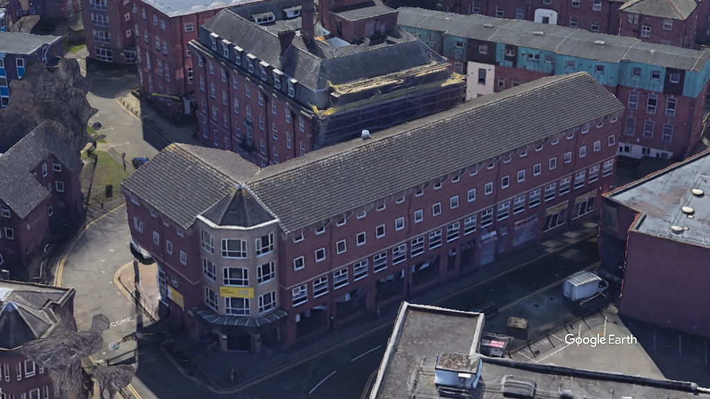 Arrad House, Unite, c Google Earth snapshot