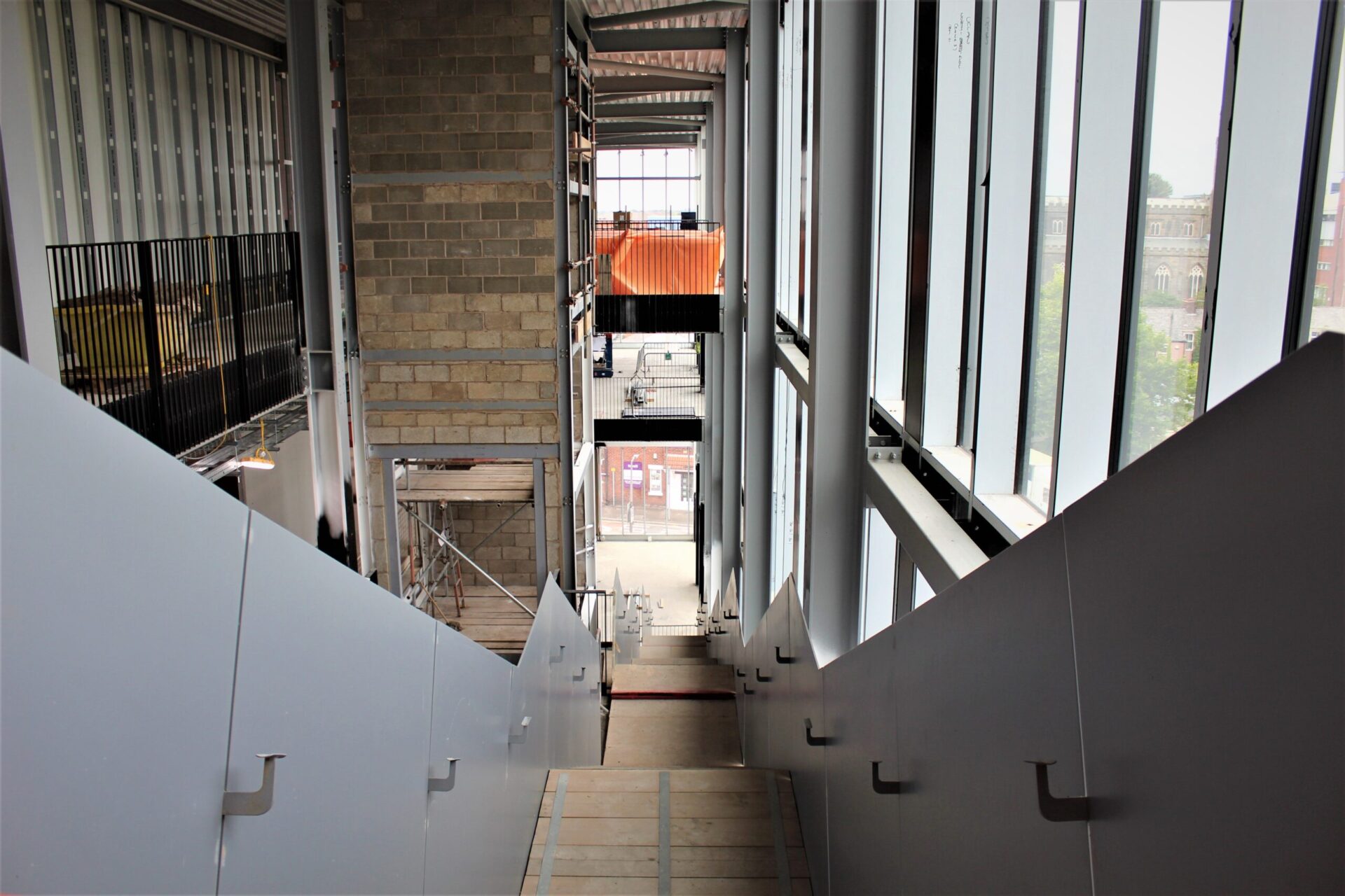 The staircase provides access to teaching space across all levels