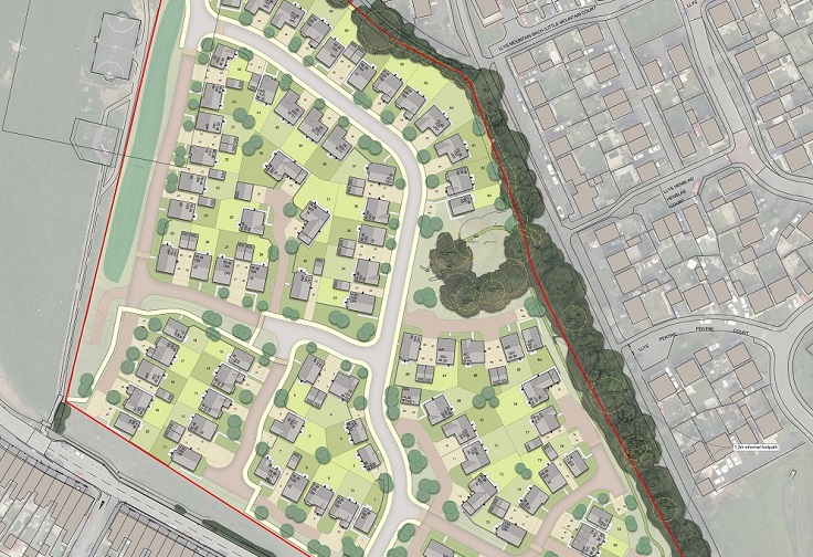 Bellway homes at Gatewen Road Wrexham site map p Lichfield