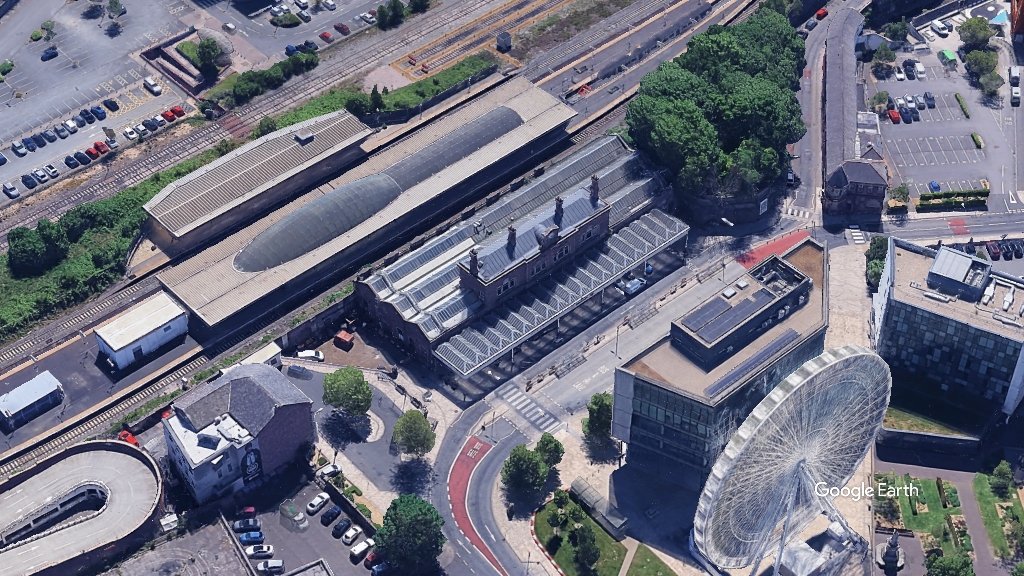 Blackburn Railway Station, Network Rail, c Google Earth