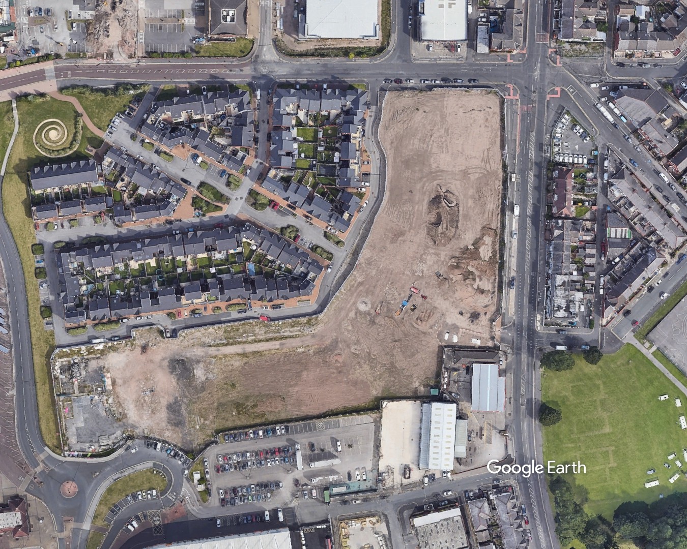 Bloomfield Housing site, Blackpool Council, p via Google Earth