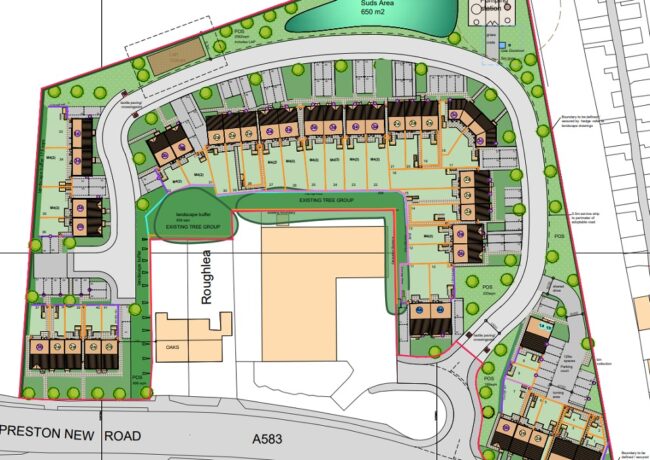Bowsall resi off Preston New Road, Bowsall Developments, p planning