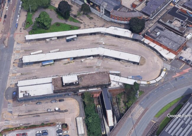 Bury Interchange, TfGM, c Google Earth