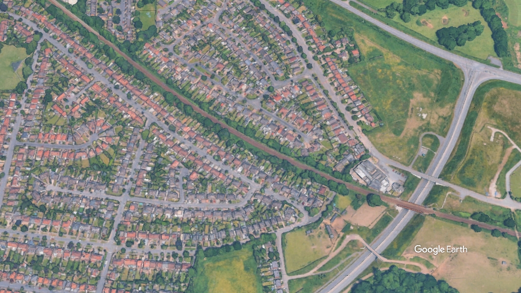 Buxton Road, Hollins Strategic Land, c Google Earth snapshot