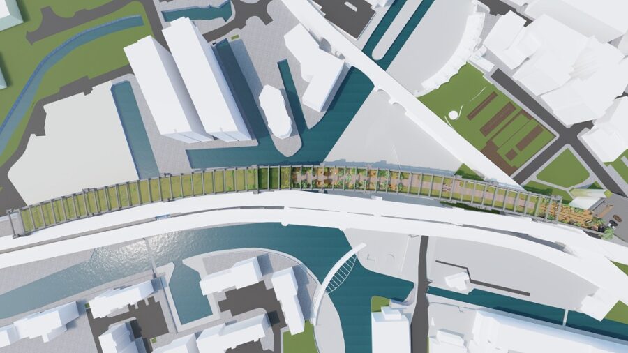 Castlefield Viaduct Park Aerial, National Trust, Twelve Architects & Masterplanners