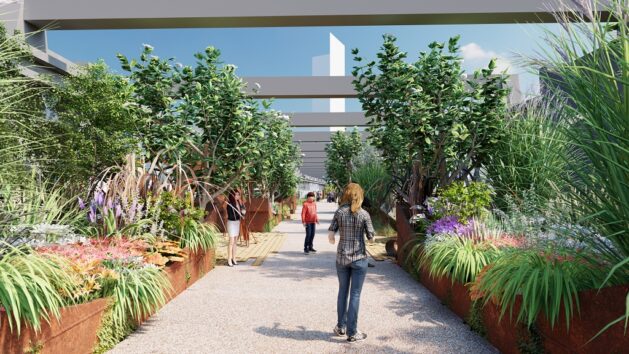 Castlefield Viaduct Park Rendering 5, National Trust, C Twelve Architects & Masterplanners