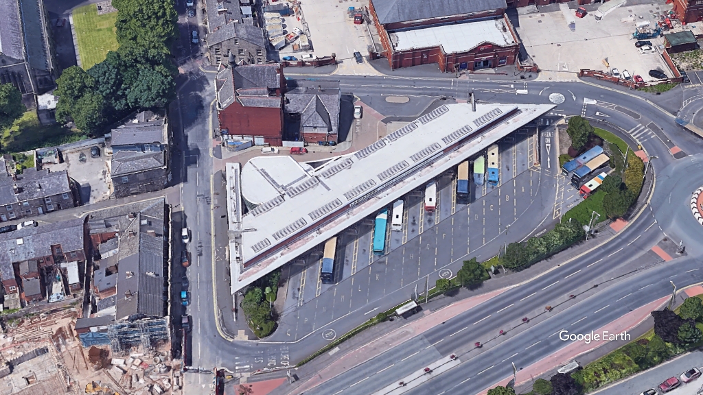 Chorley bus station, Chorley Council, c Google Earth