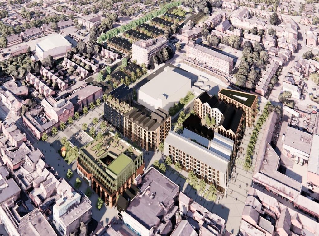 Crewe town centre aerial, Capital&Centric, c BDP