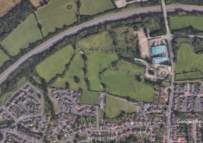 Crewe Road Shavington, Colin Silvester, c Google Earth snapshot