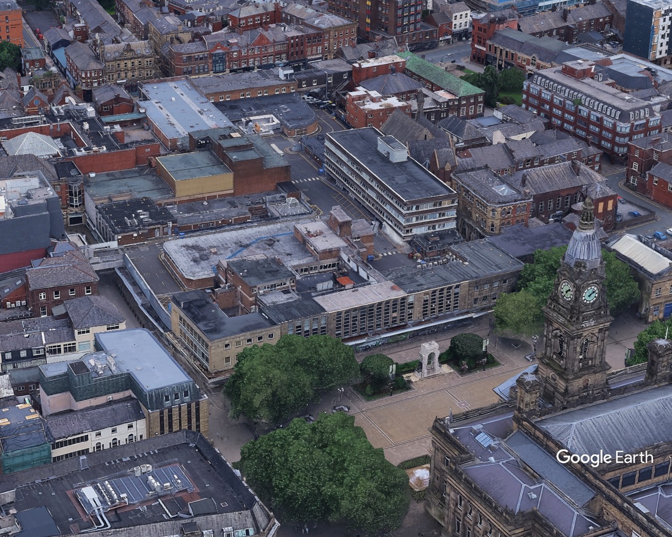 Crompton Place, Bolton Council, c Google Earth