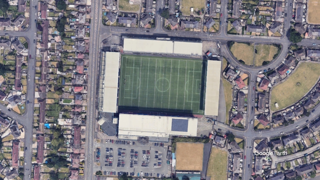 DCBL Stadium, Halton Counci, p Google Earth snapshot