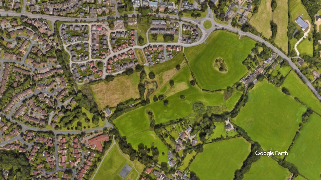 Dean Row Road, Taylor Wimpey Jones Homes, c Google Earth snapshot