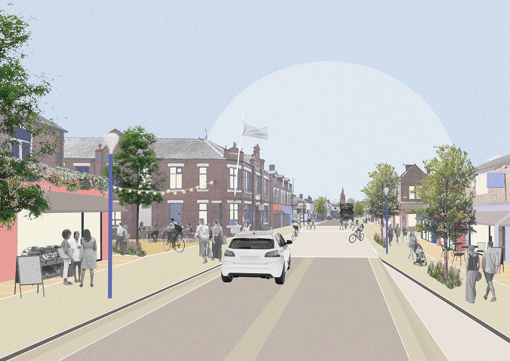 Denton Levelling Up Fund improvements, Tameside Council, p Planit