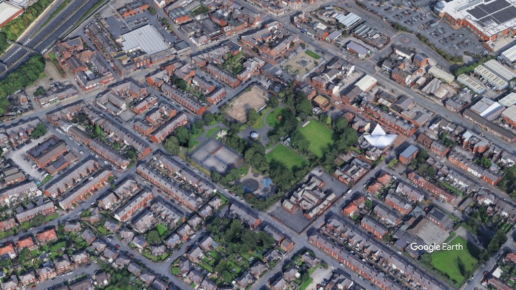 Denton, c Google Earth