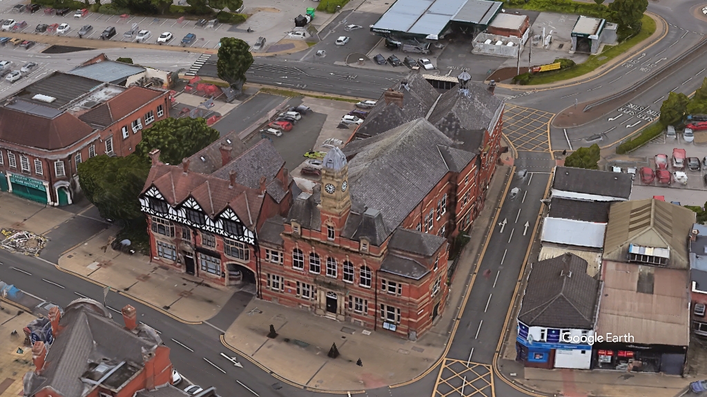 Eccles Town Hall, Salford Council, p Google Earth snapshot