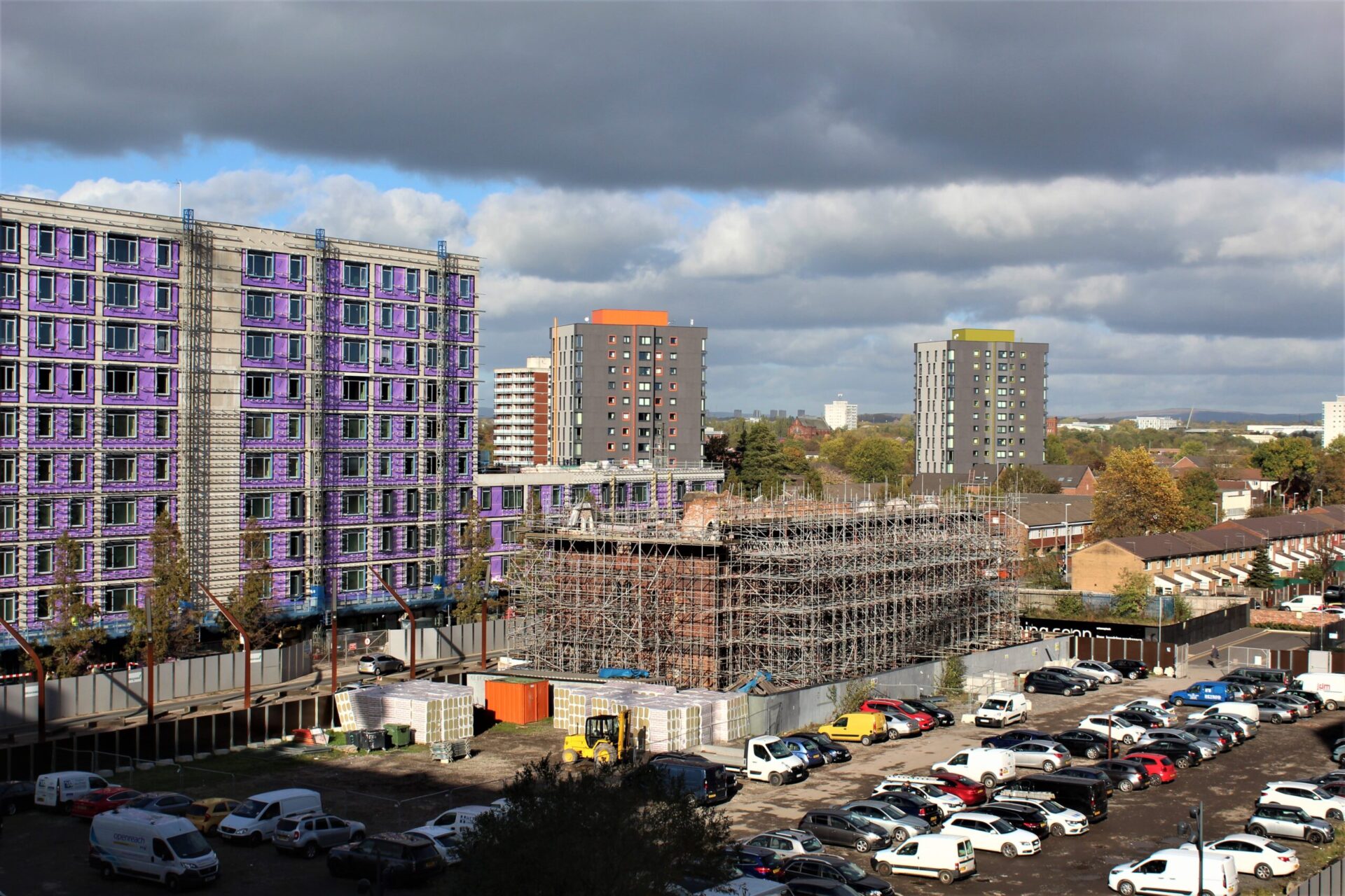 Views from Vesta towards other Manchester Life projects