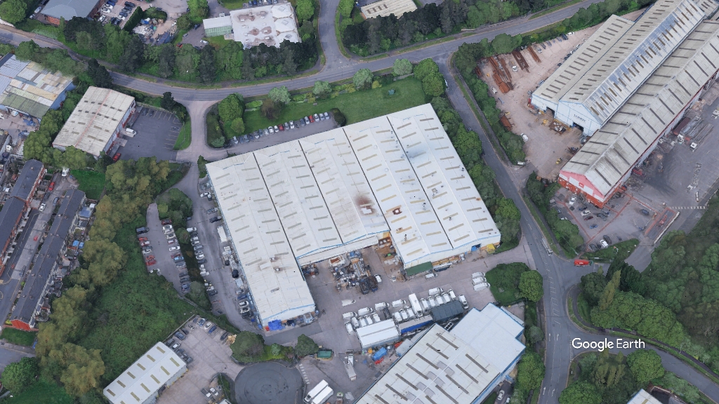 Flurocarbon shed, ICG, c Google Earth snapshot
