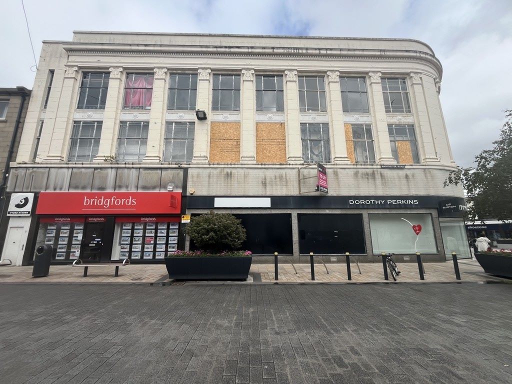 Former Burtons building Burnley, Mercy Global Consult, p Pugh