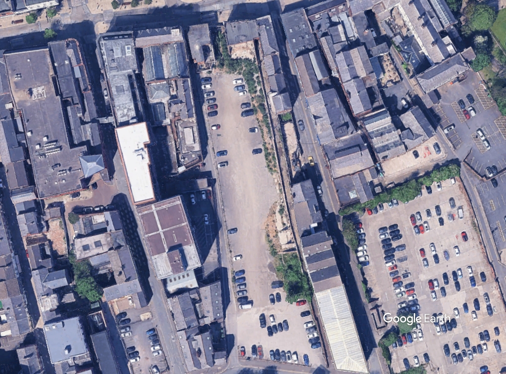 Former Odeon car park, Progressive Living, c Google Earth