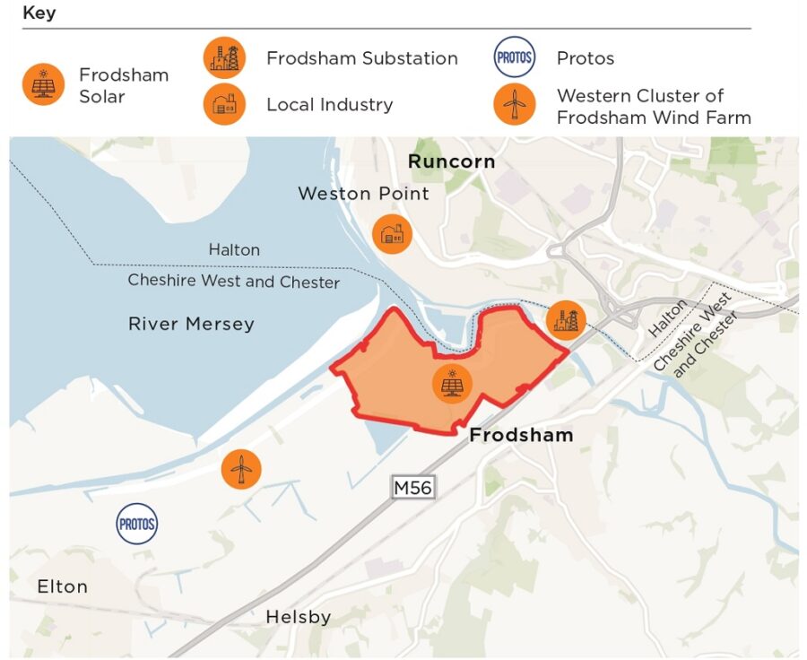 Frodsham Solar map, Peel Cubico Renewables, p Peel L&P