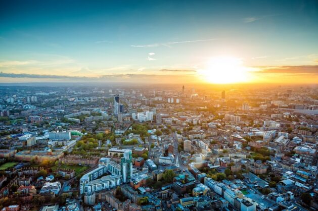 Sunset View At London, Western Part, UK