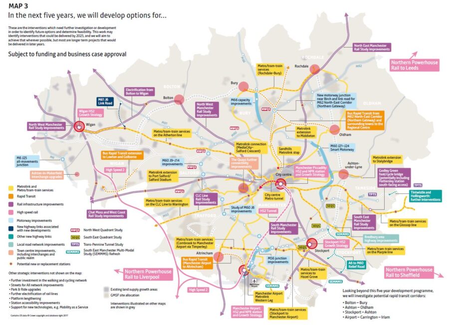 GMSF Metrolink & Transport Map
