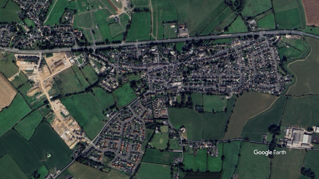 Great Eccleston, Wyre, c Google Earth snapshot