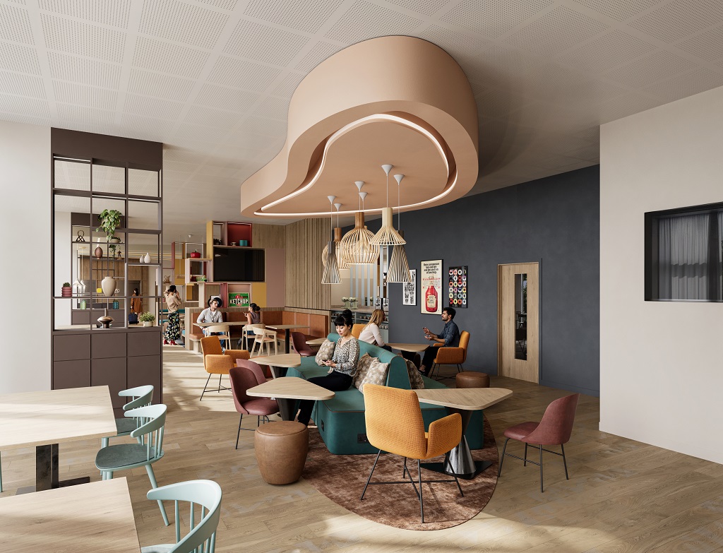 Hampton by Hilton Wigan living zone, Wigan Council, c JM Architects