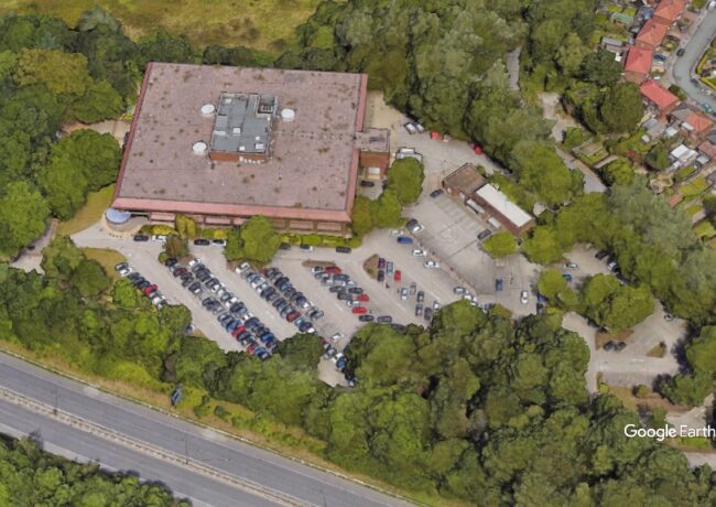 Heathside Park Road Bee Network depot, TfGM, c Google Earth snapshot