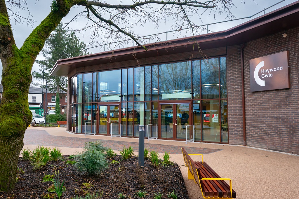After: the exterior of Heywood Civic. Credit: via Rochdale Council