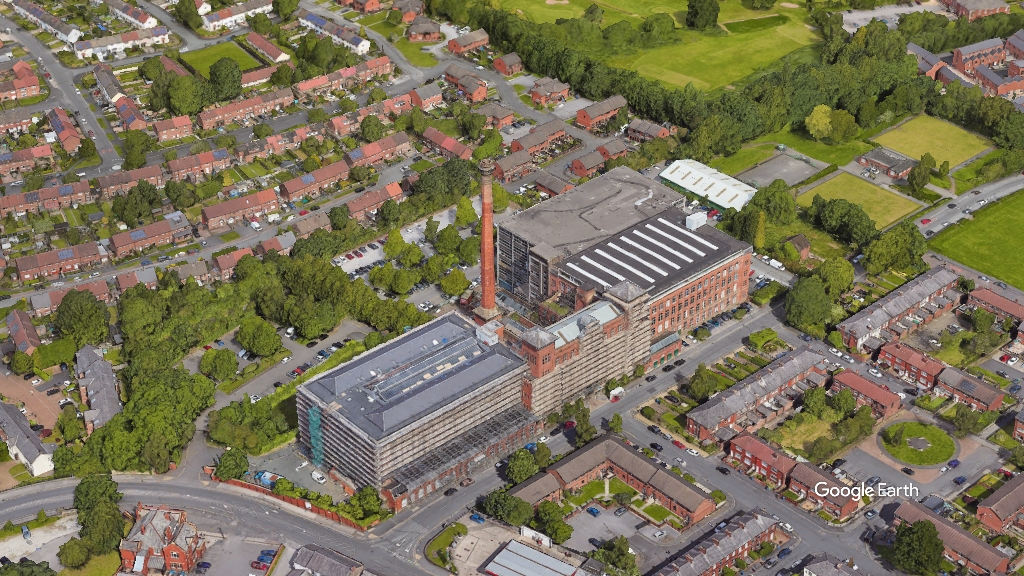 Houldsworth Mill, Heaton and Houldsworth Property Company, c Google Earth