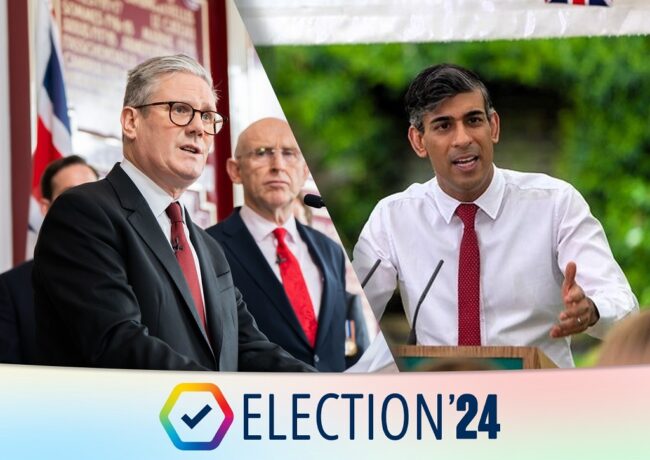 Keir Starmer and Rishi Sunak, c Flickr accounts Keir Starmer and Number via CC BY NC ND . bit.ly SLASH heHCq ()