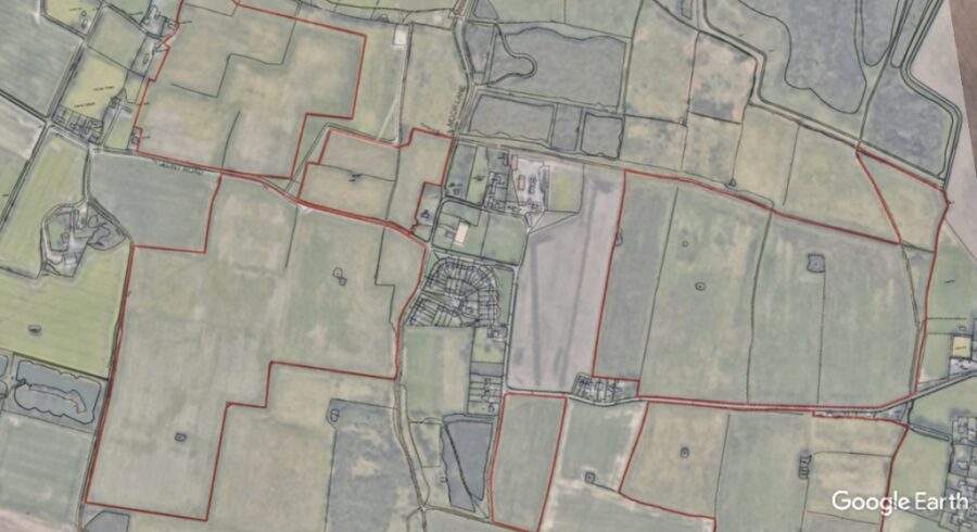 Land at Lunt, National Trust, c Google Earth and council reports