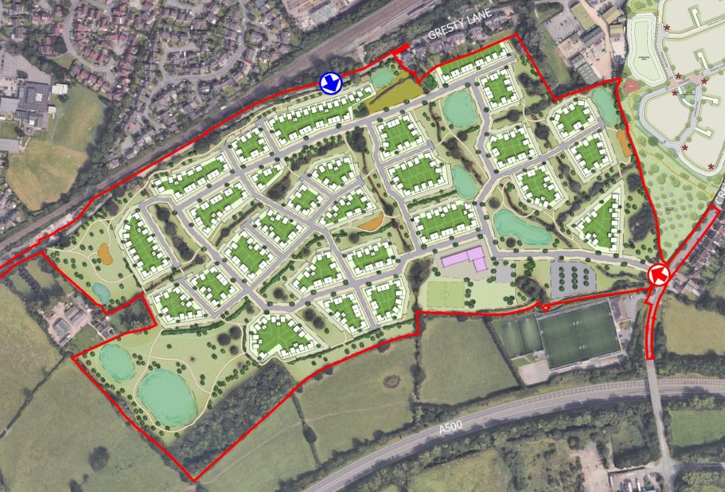 Land off Crewe Road layout, IM Land, p planning