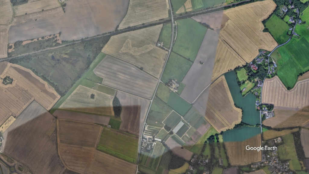 Land west of Winwick Lane, c Google Earth snapshot