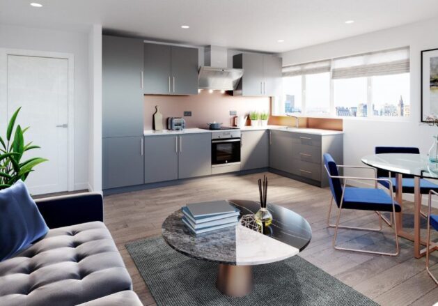 Lincoln House Bolton Living Room And Kitchen CGI P.OneHeritage