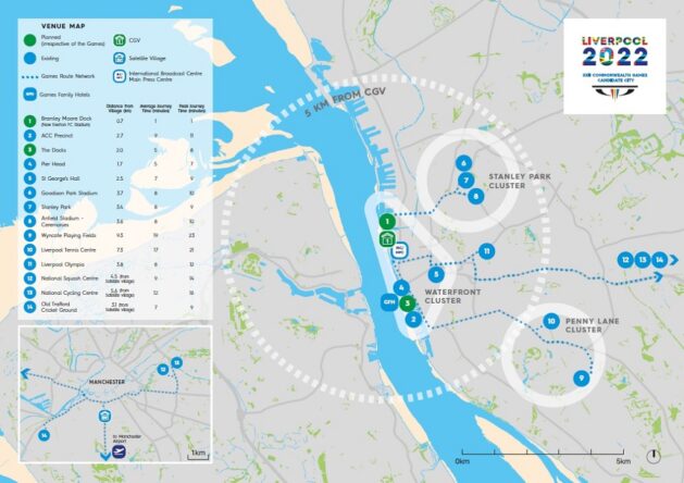 Liverpool 2022 Commonweatlh Games BID Venue Map