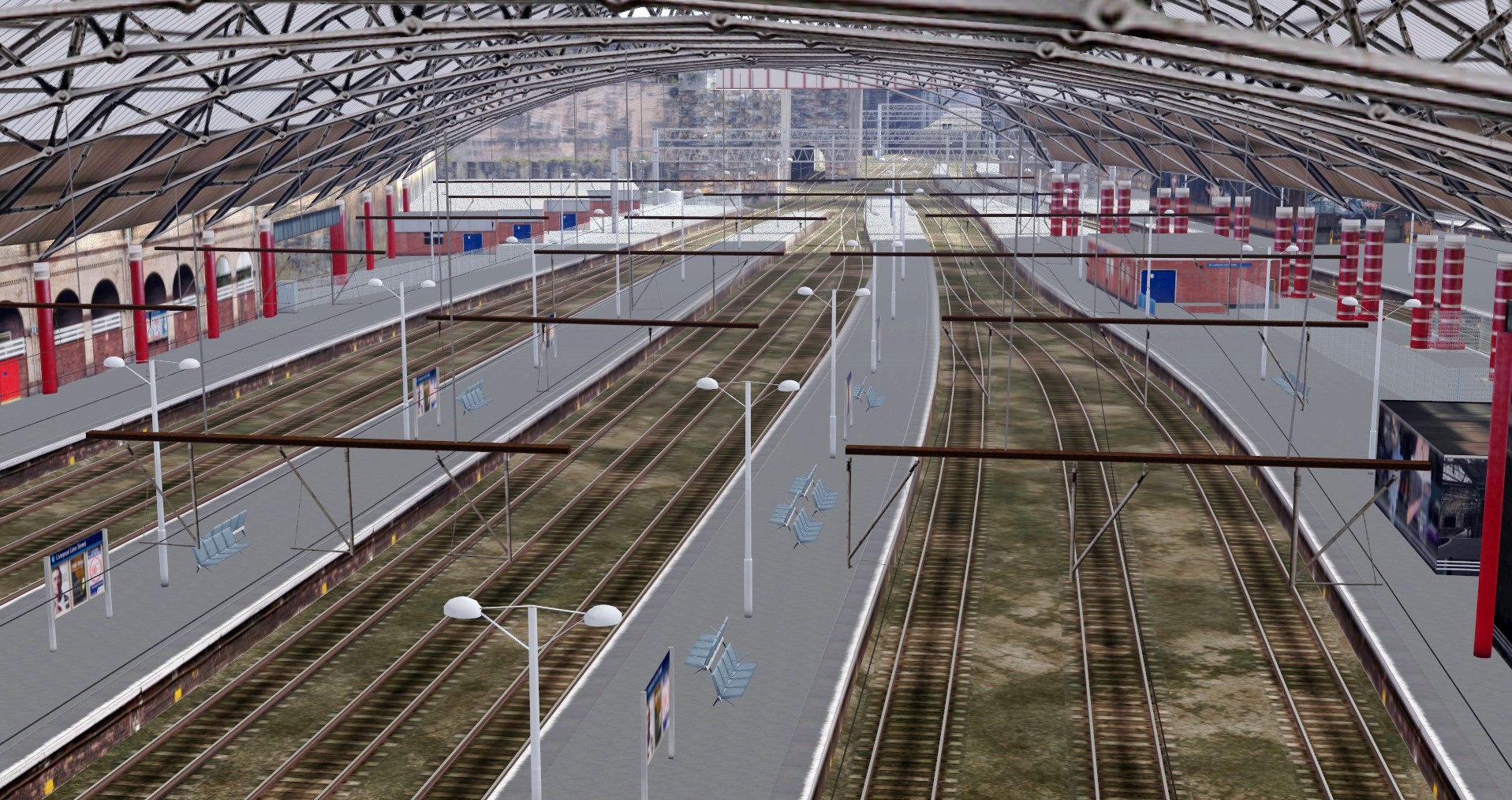 Virtual reality view of the existing Liverpool Lime Street platforms