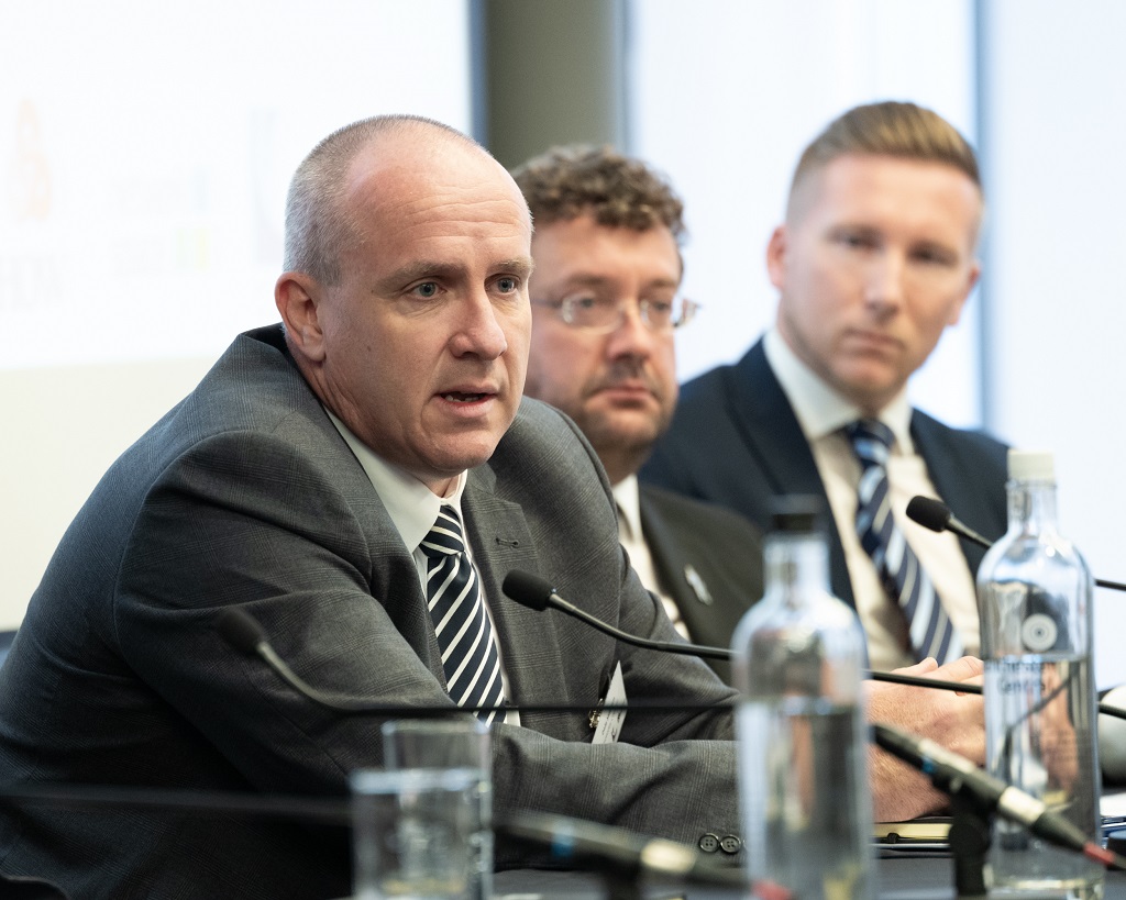 From left - Dale Milburn, Knowlsey Council, Martin Mellor, Network Space and Richard Robinson, FK Group