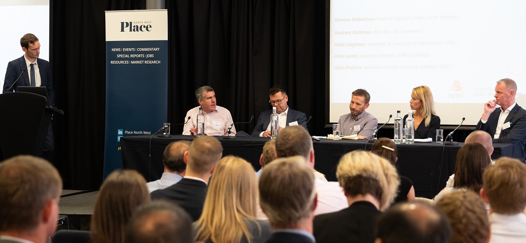 Final Panel, from left - Charlie Schouten,Place North West, Giles Perkins, WSP, Duncan Robertson, Rider Levett Bucknall, Alan Lamb, AEW Architects, Ruth Leighton, GVA, Andrew Dickman, DB Symmetry