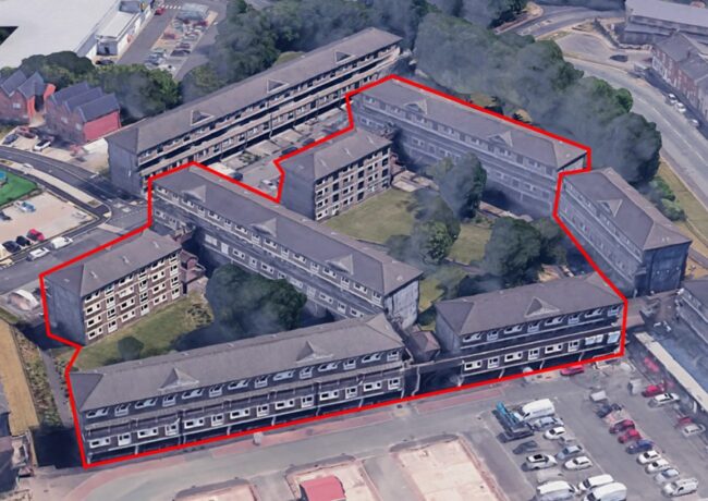 Lower Falinge estate for demolition, Rochdale Borough Housing, p Google Earth via planning documents