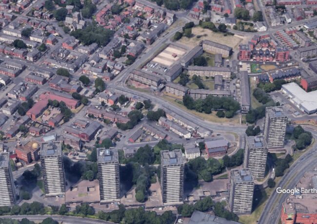 Lower Falinge, RBH, c Google Earth snapshot