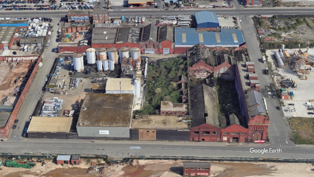 Margarine Factory, Liverpool City Council, c Google Earth snapshot