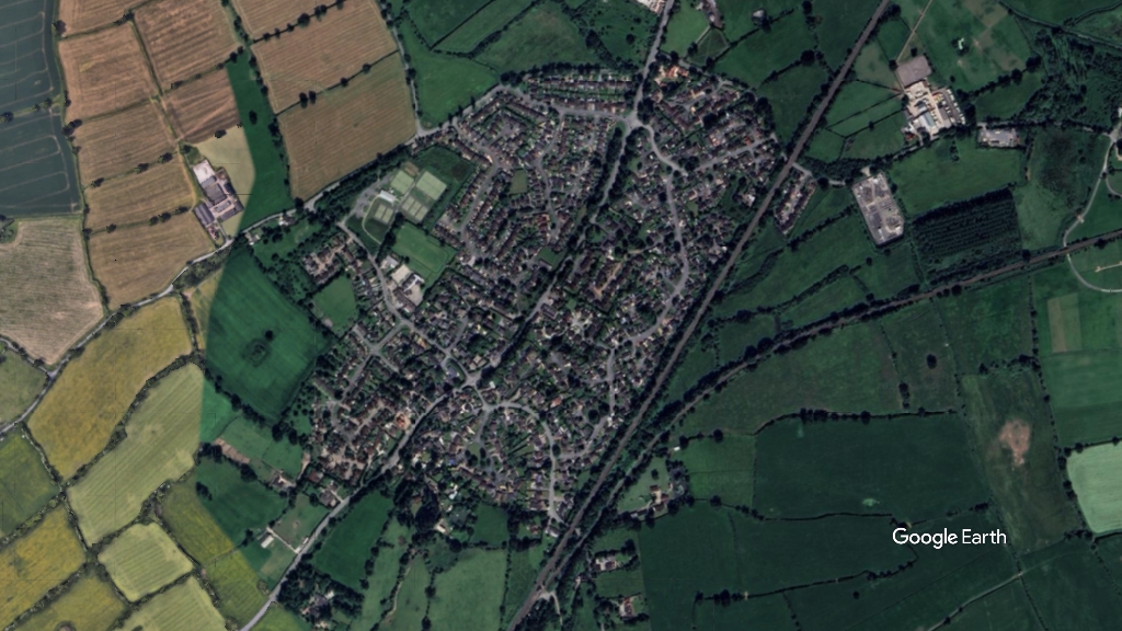 Mickle Trafford, CWAC, c Google Earth snapshot