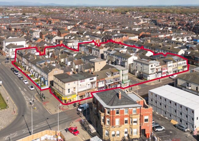 Multiversity Properties red lined for CPO, Blackpool Council, p Blackpool Council