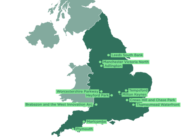 New Towns map, MHCLG, p government documents New Towns map, MHCLG, p government documents