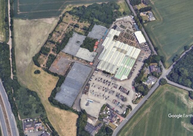 Notcutts Rivendell, Rowland, c Google Earth snapshot